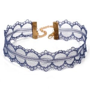 ✨ Sexy Steel Grey Dainty Lace Holiday Party Choker